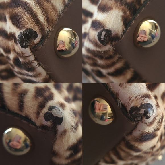 Garavani VALENTINO Exotic Leopard Calf Hair Leather Cavallini Handbag Rockstud - Picture 16 of 17